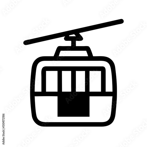 cable car in flat style. Cable car outline icons. Cable car thin line icon set . his expansive collection features diverse funicular and cable car gondola icons, ideal for projects related to mounta

