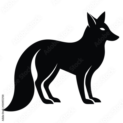 Simple Fox Silhouette Clipart Icon for Minimal Design and Logo Use