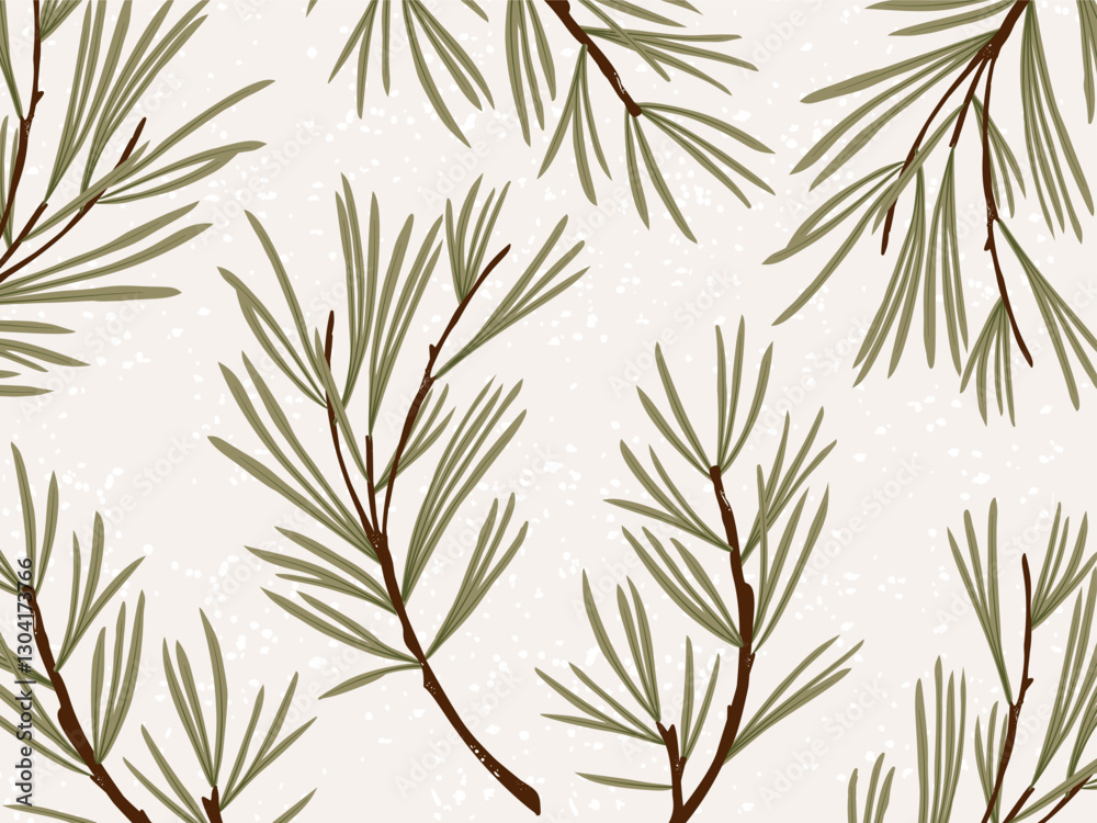 Naklejka premium Green leaf's wall art vector background. Foliage line art drawing with abstract shape. Abstract Plant Art design for print, cover, wallpaper, Minimal and natural wall art. Vector illustration.