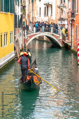 Gondola in Venice. Famous travel destination in Europe 