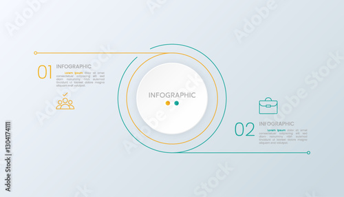 infographic design template. business icon 2 step