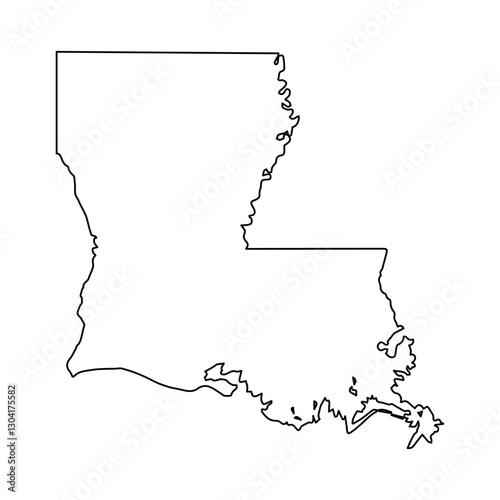 Sleek Louisiana Outline Min...
