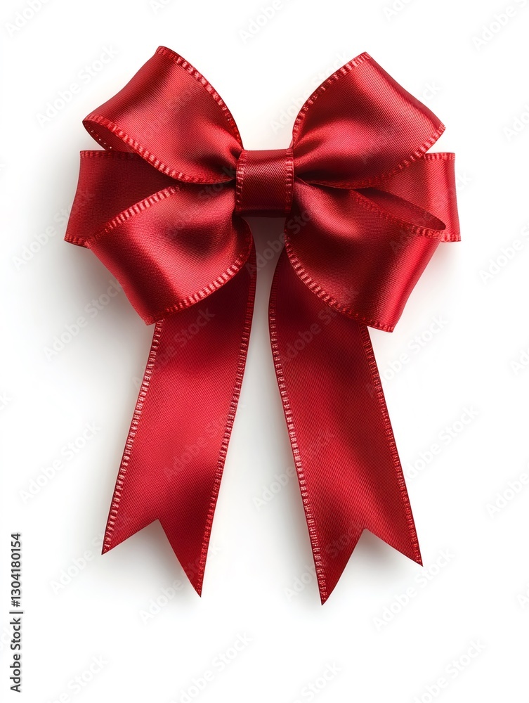 Fototapeta premium Elegant red bow adding a touch of class to white background