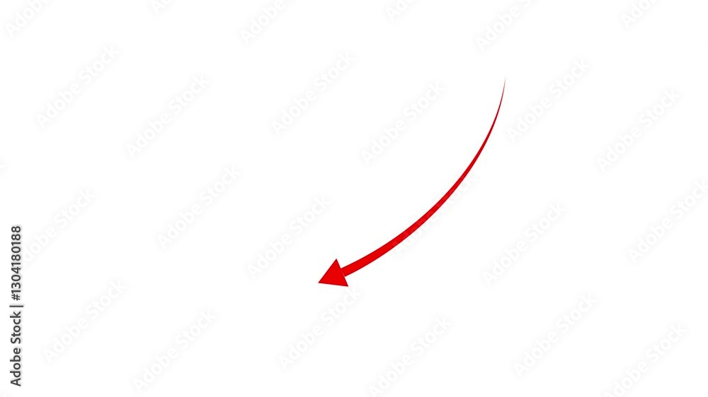 arrow icon animation,downward arrow curve line animation on white background. arrow icon animation,downward arrow curve line animation on white background.