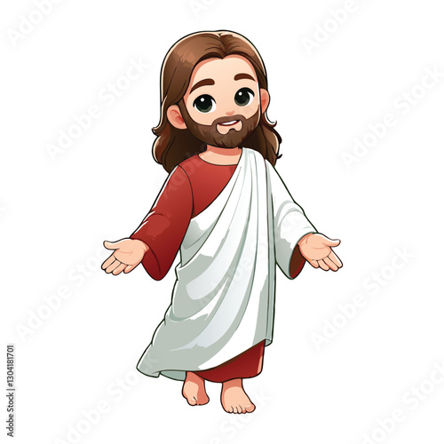 Cartoon Jesus christ vector clipart illustration with white background