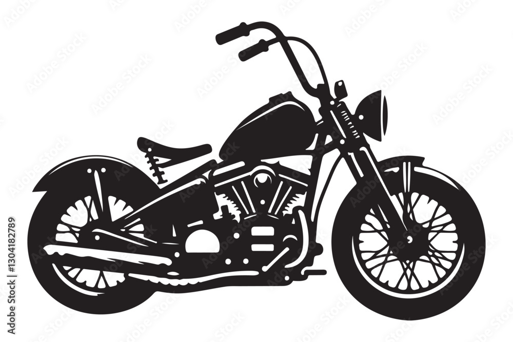 Chopper motorcycle silhouette vector design for apparel and print