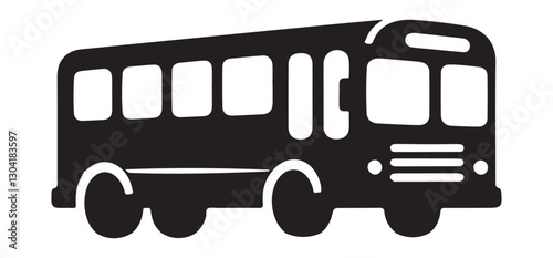 School Bus Silhouette Vector Ideal Design for Education Related Works photo