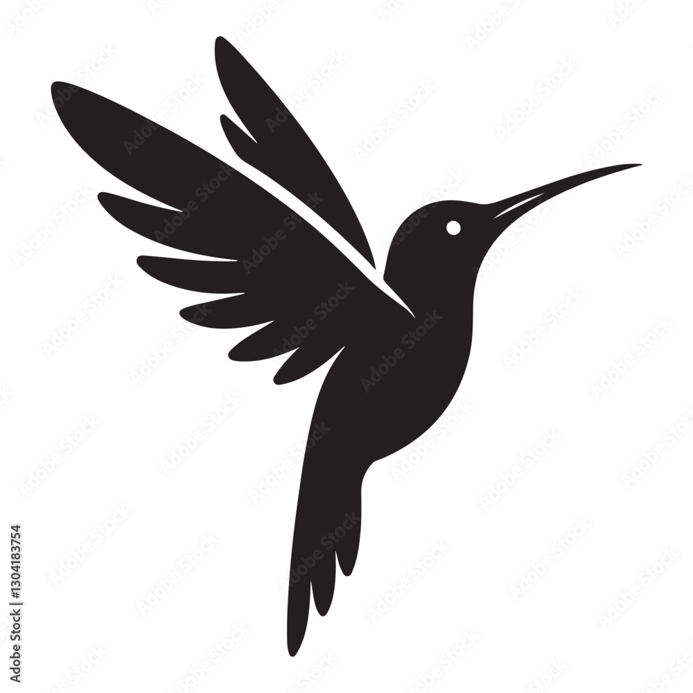 Fototapeta premium Hummingbird Silhouette Illustration A Delicate Symbol Of Nature's Beauty