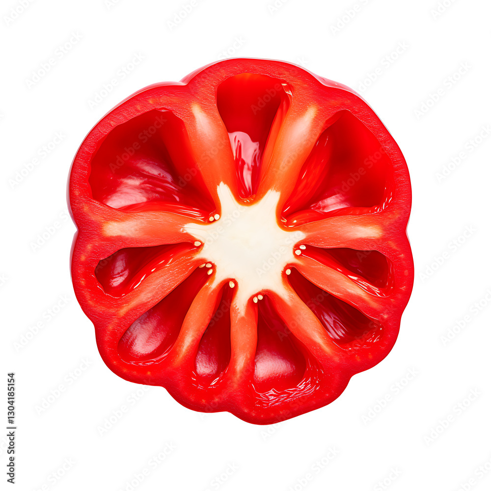 red bell pepper slice isolated white and transparent background red bell pepper slice isolated white and transparent background
