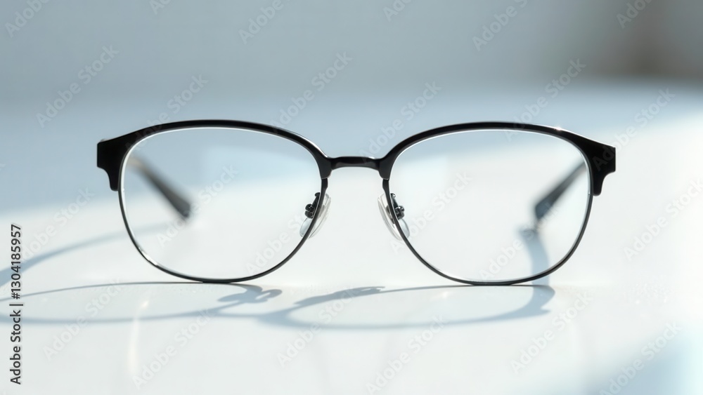 Clear Vision Modern Eyeglass Frames Resting on a Smooth Surface in Soft Light Clear Vision Modern Eyeglass Frames Resting on a Smooth Surface in Soft Light