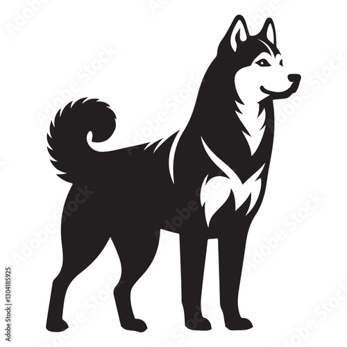 Husky Dog Silhouette Vector Illustration A Noble Breed Design