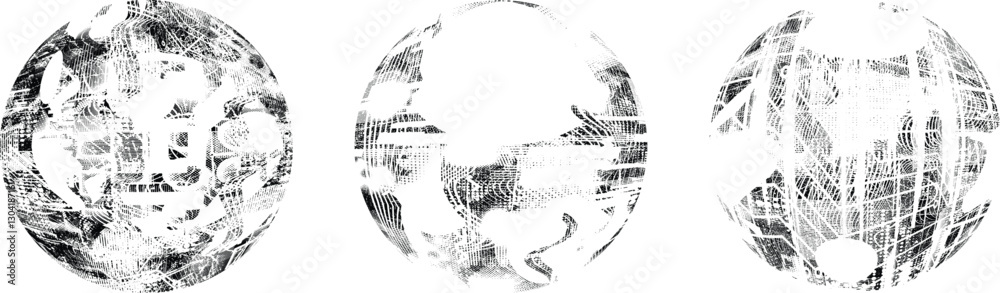 Obraz premium Grunge sphere Collection. Grunge Circles. Banners, Insignias , stamps, spheres, Labels and Badges Set . vector distress textures. Bundle blank circle textured shapes, globes, balls and stamps
