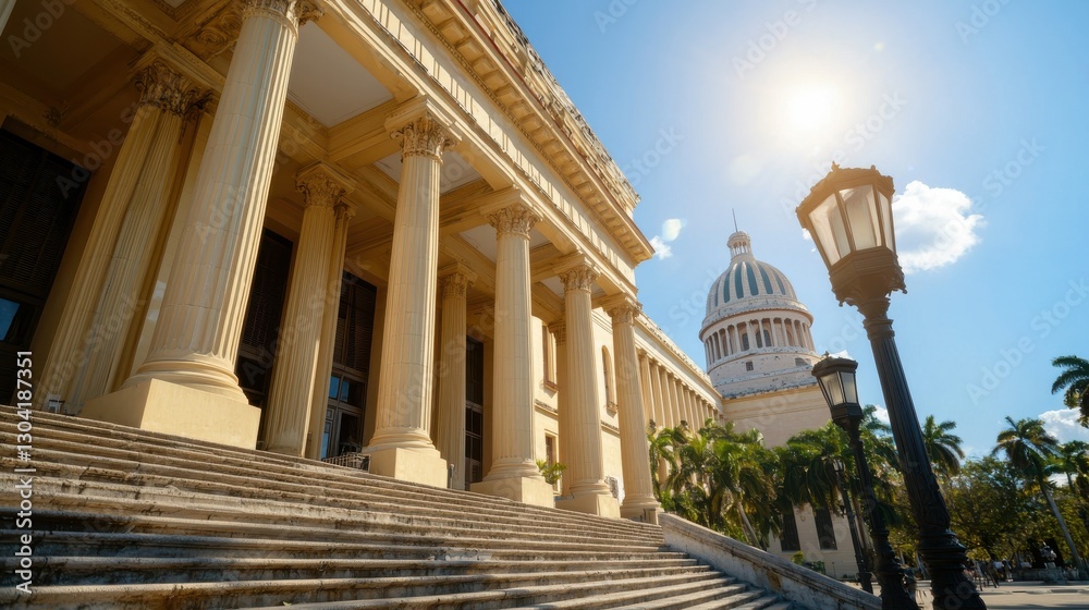 Government legal experts shaping new corporate tax policies in a tropical Havana, Cuba.