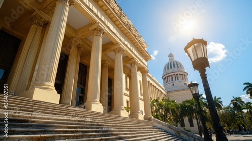 Obraz na płótnie Government legal experts shaping new corporate tax policies in a tropical Havana, Cuba. w salonie
