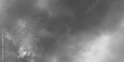 Thunderclouds over horizon, cloudscape, storm. Panorama of a gray gloomy sky. natural rain cloud on the sky before raining, dramatic cloudscape. black and white photo.