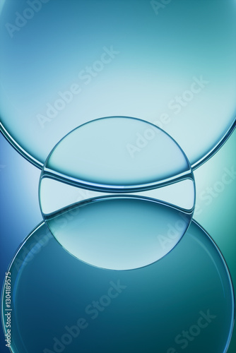 3d rendering glass background in blue color