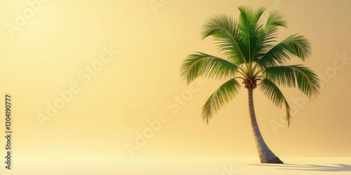 Wallpaper Mural Serene Palm Tree on a Golden Sandy Plain, a Tropical Paradise Ideal for Relaxation and Vacation Imagery Torontodigital.ca