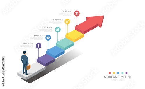 Infographics arrow symbol business road map timeline 5 steps options to success template. vector