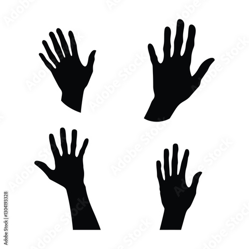 Human Hands symbol vector silhouette flat style