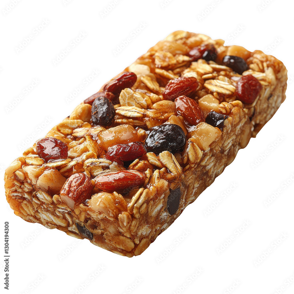 Granola bar with oats and honey isolated on white background.PNG Granola bar with oats and honey isolated on white background.PNG