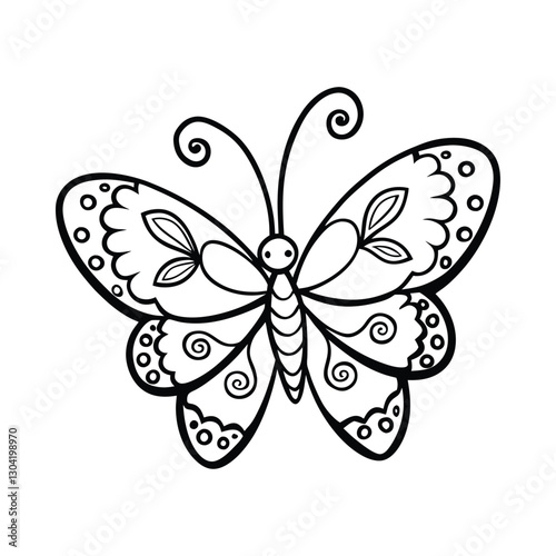 butterfly vector illustration coloring book