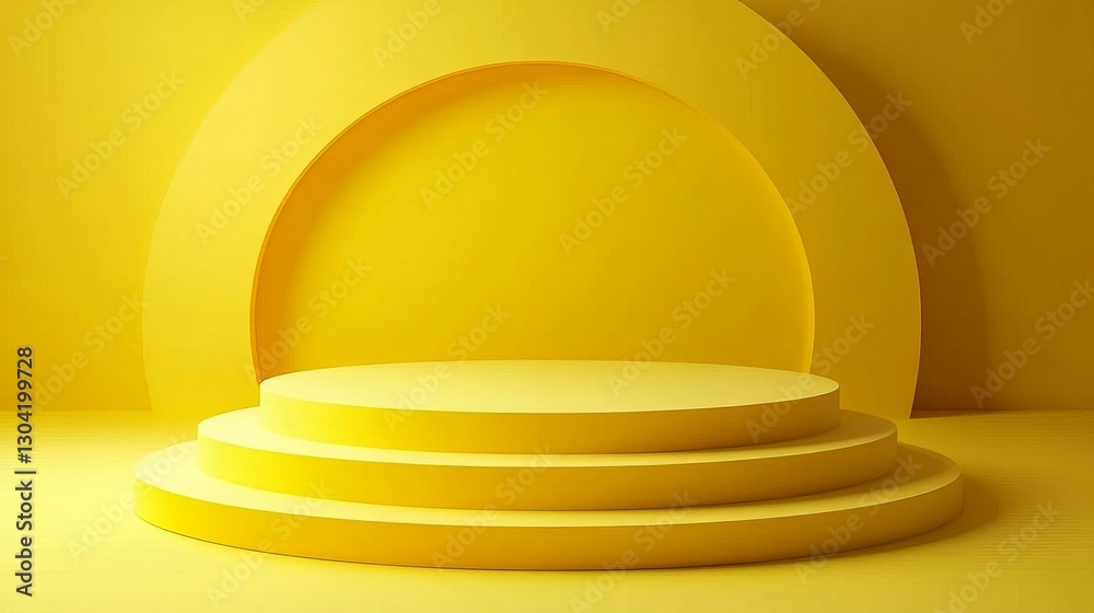 Fototapeta premium Yellow Geometric Platform Display Background