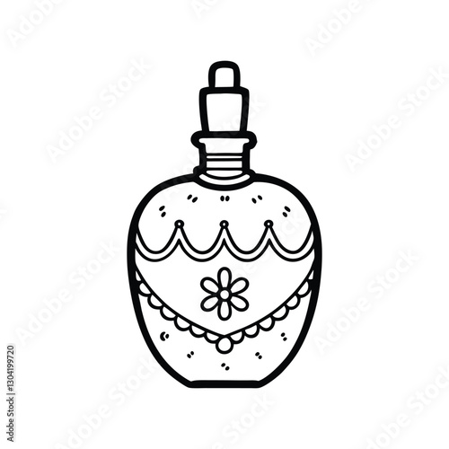 perfume bottle isolated on white background coloring book