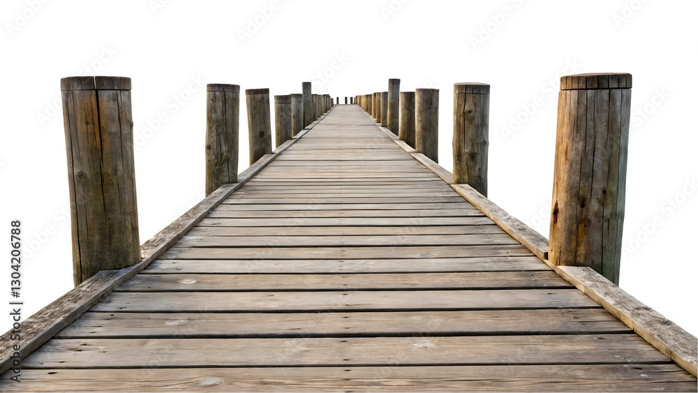 Fototapeta premium wooden pier on the beach cutout