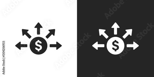 Business liabilities black and white icon vector design