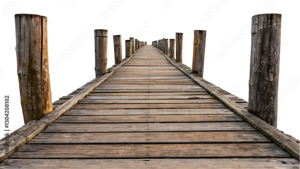 Fototapeta premium wooden pier on the beach cutout