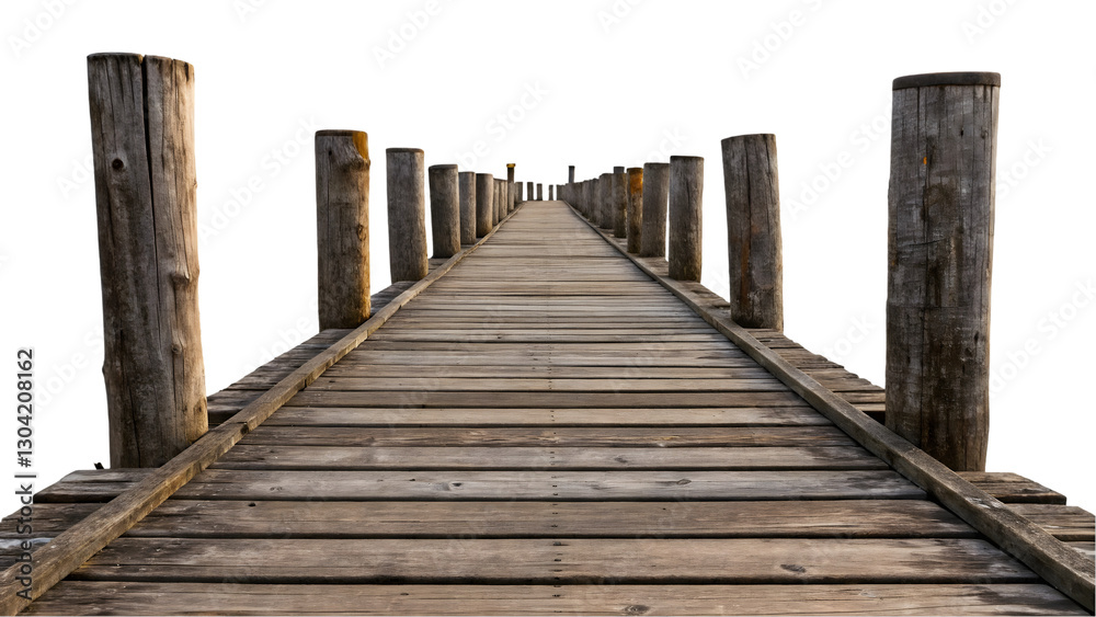 Obraz premium wooden pier on the beach cutout