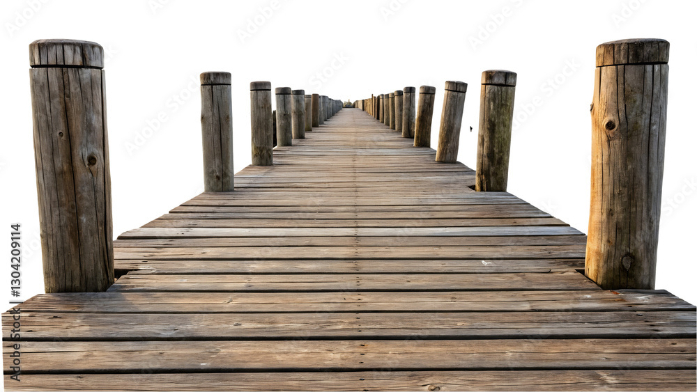Obraz premium wooden pier on the beach cutout