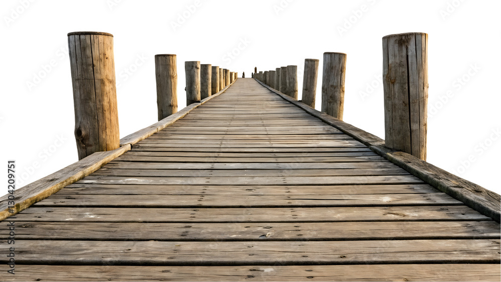 Fototapeta premium wooden pier on the beach cutout