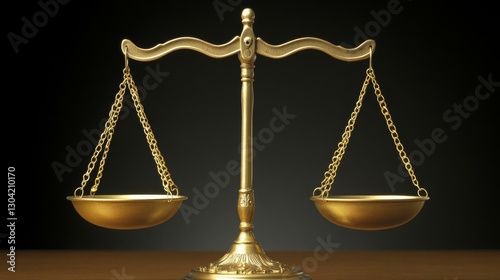 Golden Scales of Justice Symbol of Balance