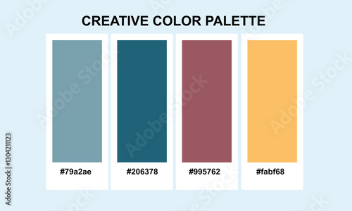 Set of bright colorful palette combination in RGB hex
