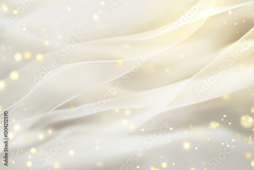 Soft golden light dances over flowing white fabric, creating an ethereal ambiance perfect for celebration or relaxation. Generative AI