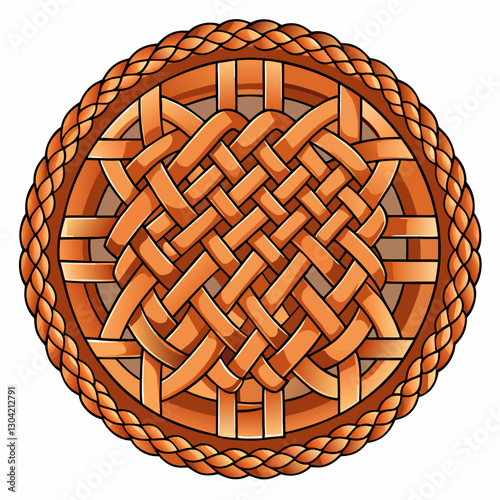 copper chainmail coaster photo