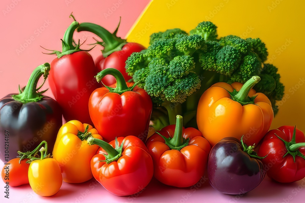 Colorful Vegetables – Peppers, Broccoli, and Tomatoes – Healthy Food Variety Colorful Vegetables – Peppers, Broccoli, and Tomatoes – Healthy Food Variety