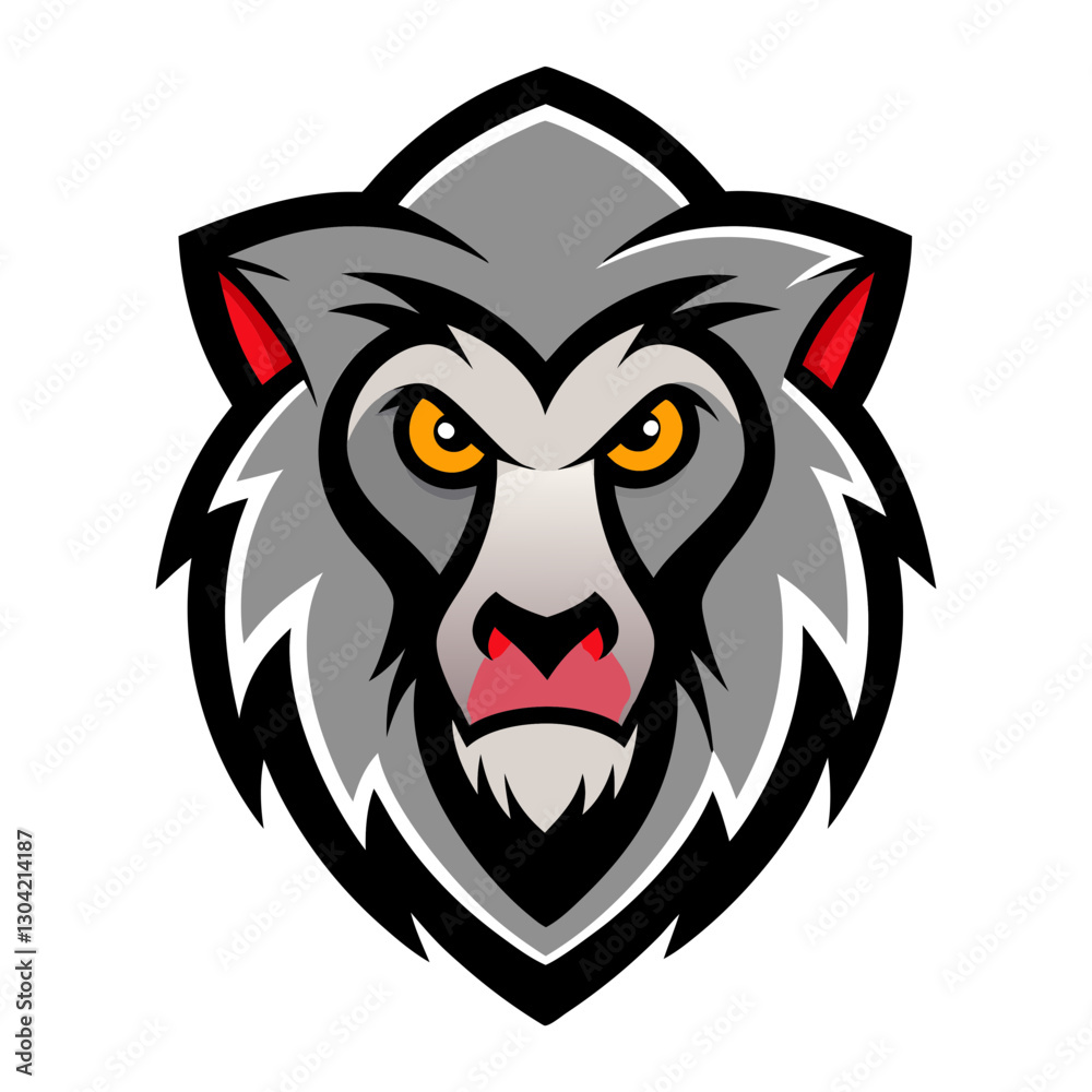 Fototapeta premium Baboon head mascot logo design vector