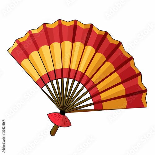 hand painted silk folding fan