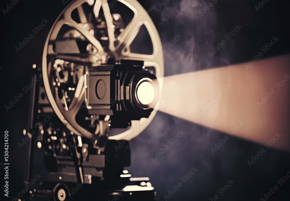 Fototapeta premium Vintage Film Projector Projecting Light