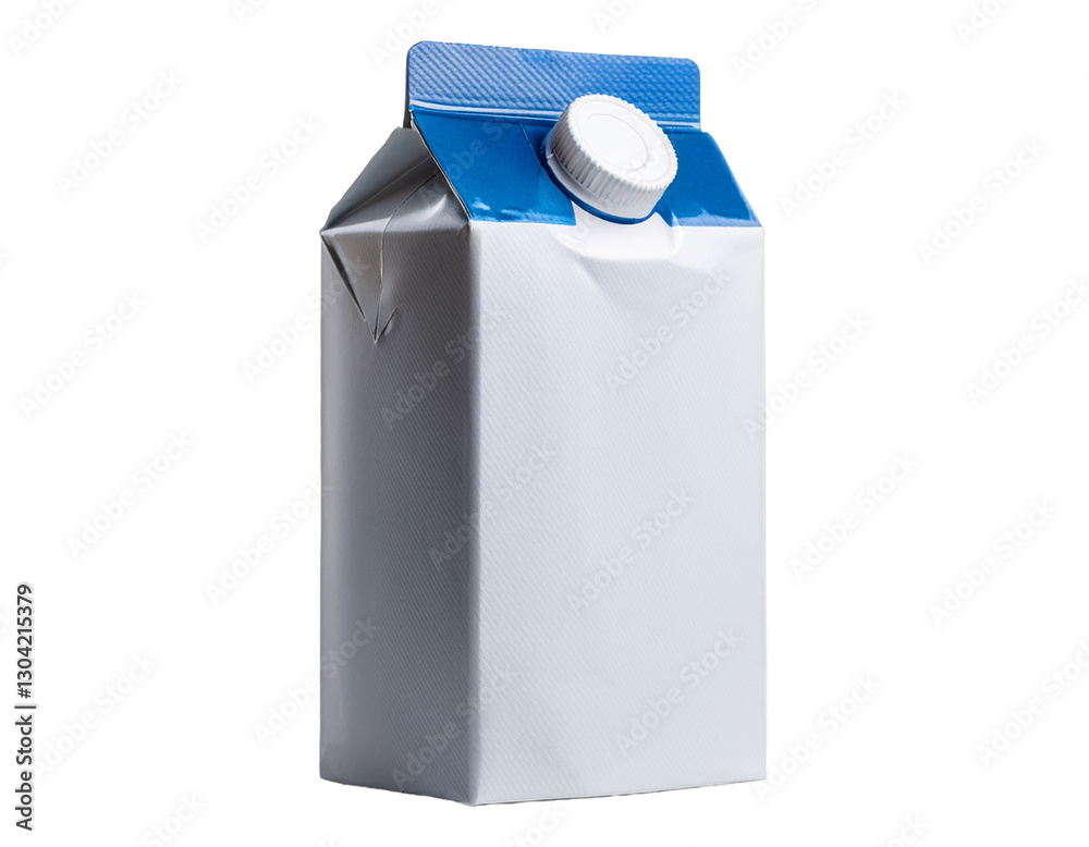 Milk carton isolated on transparent background with copy space; plastic packaging Milk carton isolated on transparent background with copy space; plastic packaging