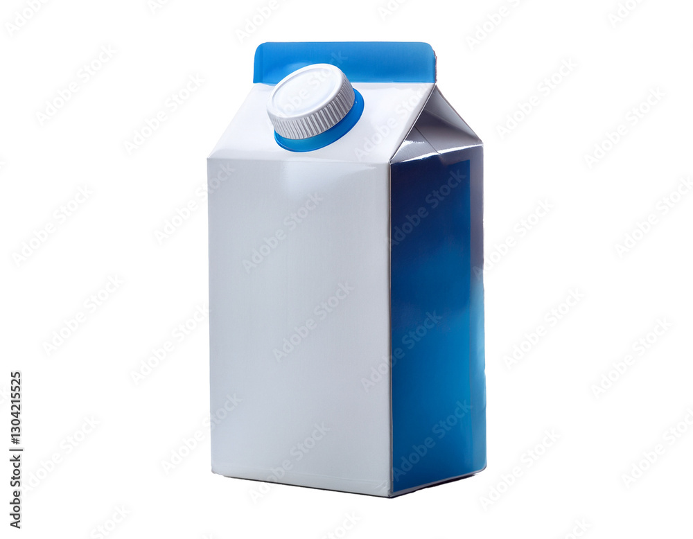 Milk carton isolated on transparent background with copy space; plastic packaging Milk carton isolated on transparent background with copy space; plastic packaging