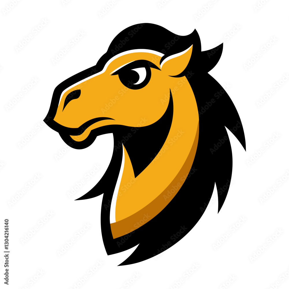 Naklejka premium Bactrian Camel head mascot logo design vector
