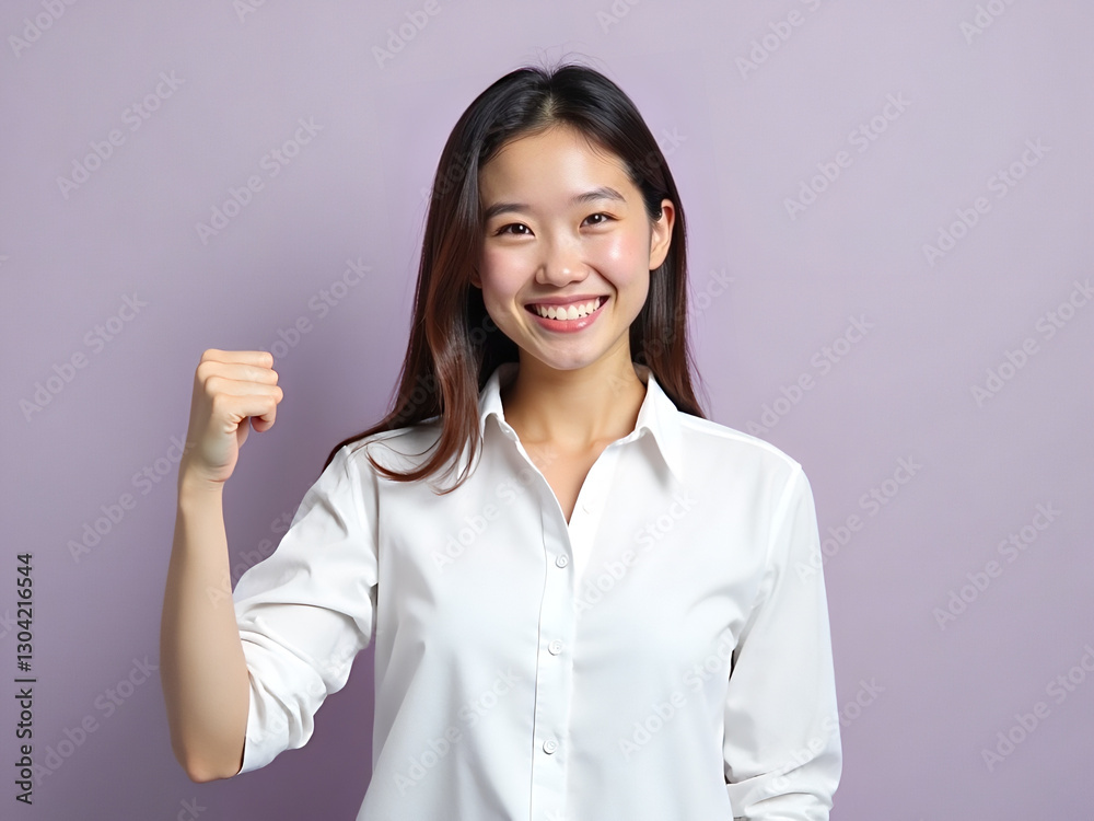 Empowered Young Woman Celebrating Success with a Smile Empowered Young Woman Celebrating Success with a Smile