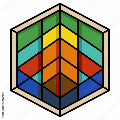 multi layered stained glass panel 