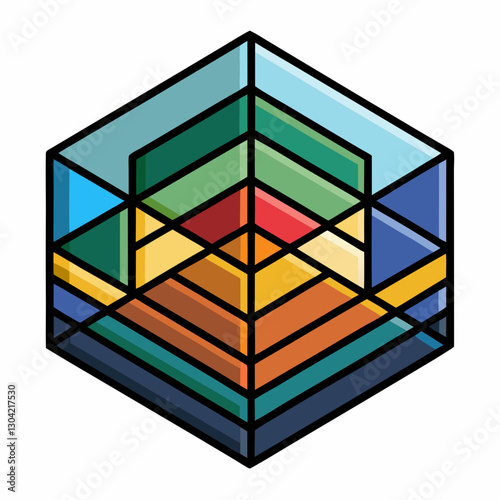 multi layered stained glass panel 