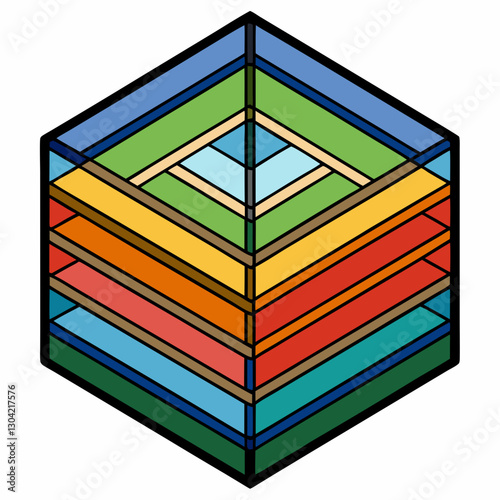 multi layered stained glass panel 