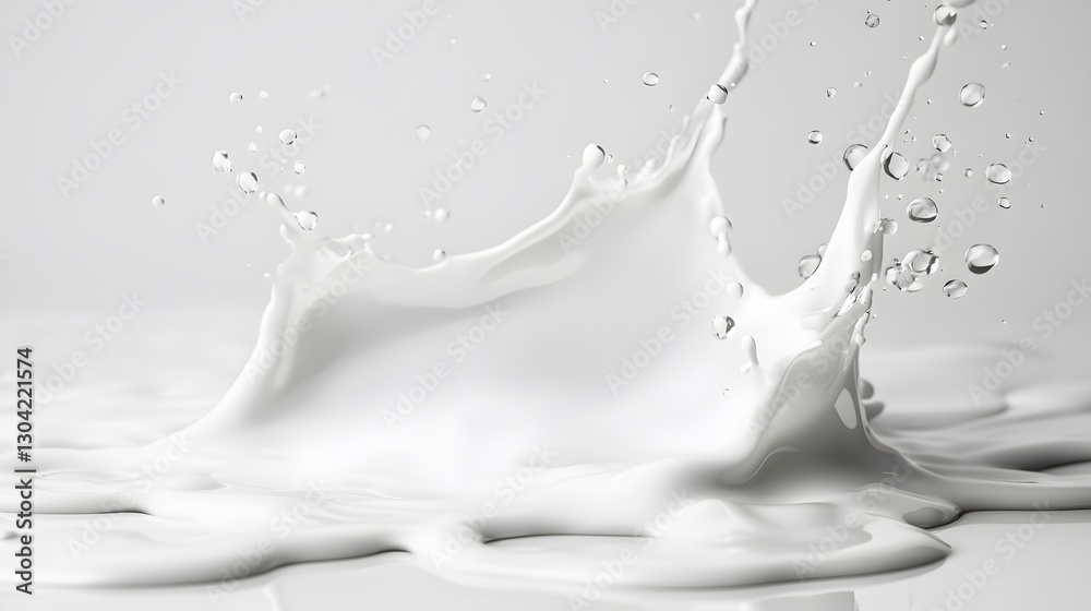 Dripping Fluid white color, on a white background, generative AI Dripping Fluid white color, on a white background, generative AI