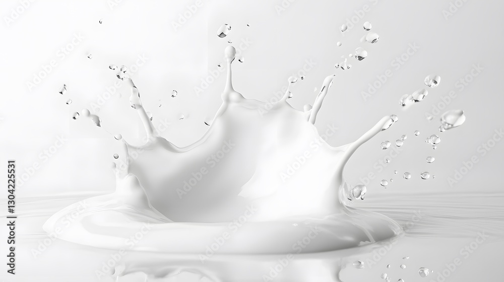 Dripping Fluid white color, on a white background, generative AI Dripping Fluid white color, on a white background, generative AI